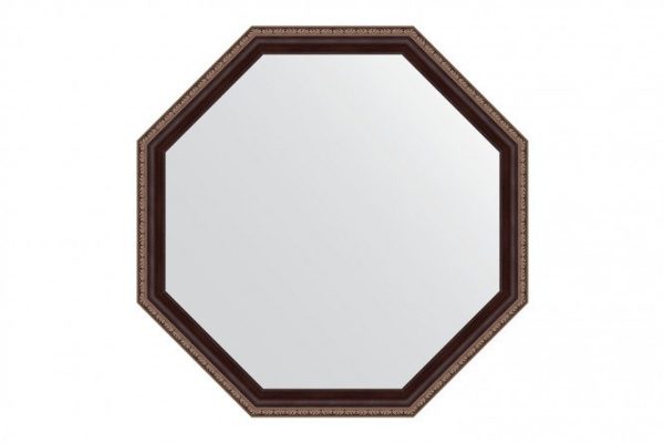 Wall mirror in a baguette frame EVOFORM Octagon BY 3867, mahogany with ornament 69x69 cm