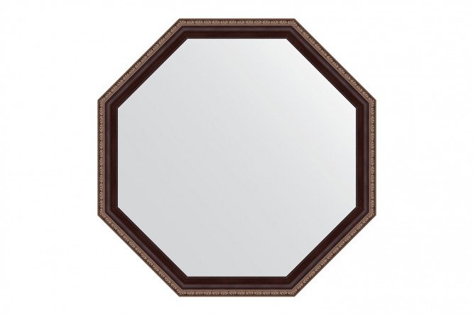 Wall mirror in a baguette frame EVOFORM Octagon BY 3867, mahogany with ornament 69x69 cm