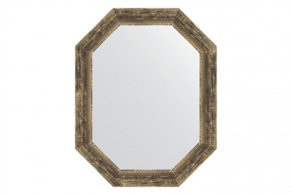 Wall mirror in a baguette frame EVOFORM Polygon BY 7122, old wood with weaving 58x73 cm