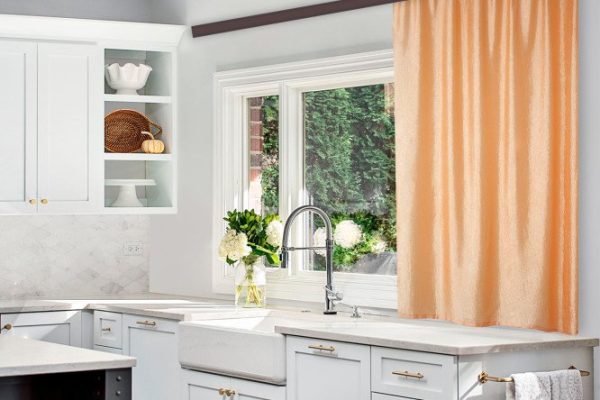 Kitchen curtain WITERRA Tergalet 99962 138x180 cm, 1 piece, gold color