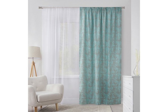 Curtain MICASA Gabriella soft 150x260 cm, 1 piece, turquoise, gray