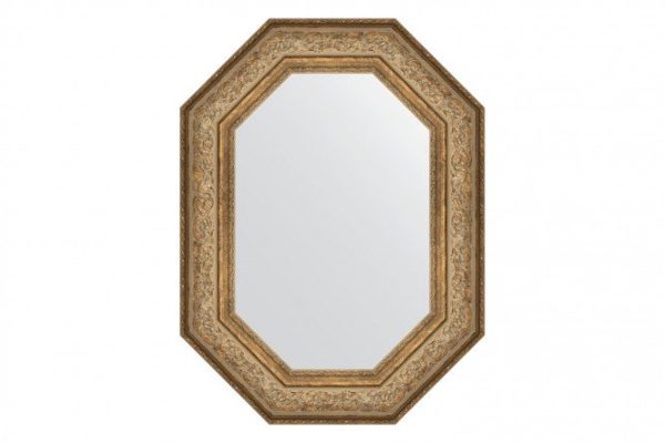 Wall mirror in a baguette frame EVOFORM Polygon BY 7249, antique bronze vignette 60x80 cm