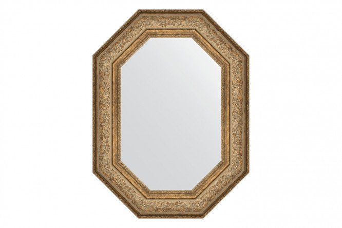 Wall mirror in a baguette frame EVOFORM Polygon BY 7249, antique bronze vignette 60x80 cm