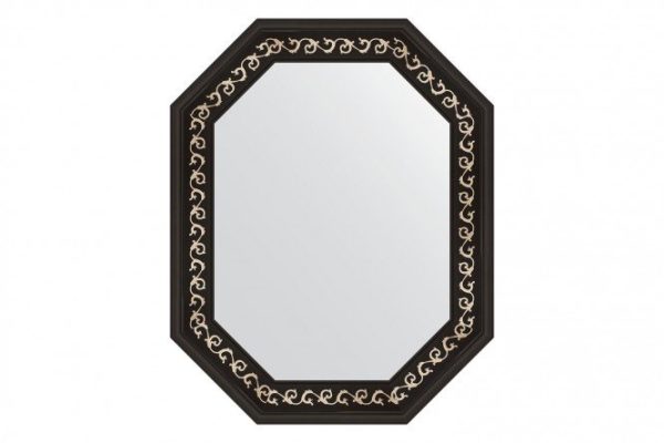 Wall mirror in a baguette frame EVOFORM Polygon BY 7138, black art deco 59x74 cm