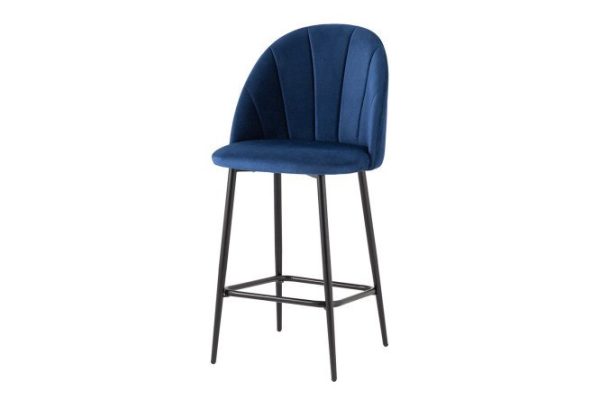 Half-bar chair Logan New 49x100x54 cm, upholstery color blue, legs black