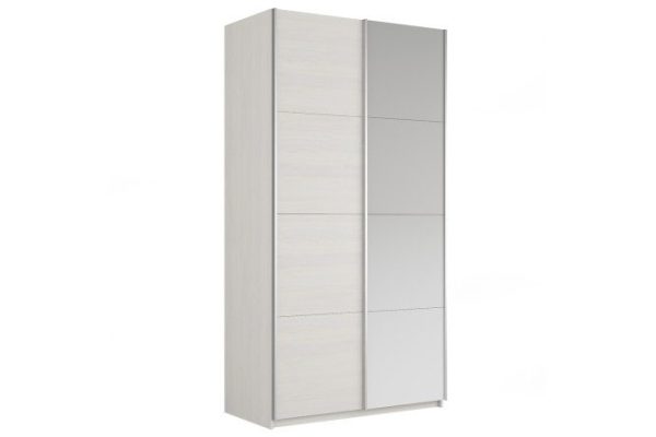 2-door wardrobe Cors 120x230 cm, light ash Anchor, with one mirror