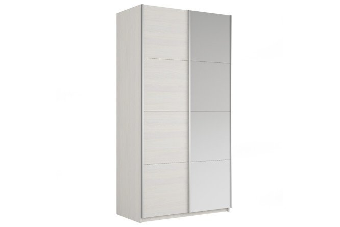 2-door wardrobe Cors 120x230 cm, light ash Anchor, with one mirror