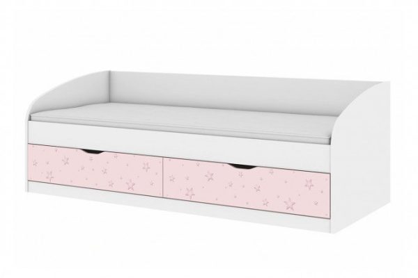Children's bed Diana 80x200 cm color white gloss with a pattern