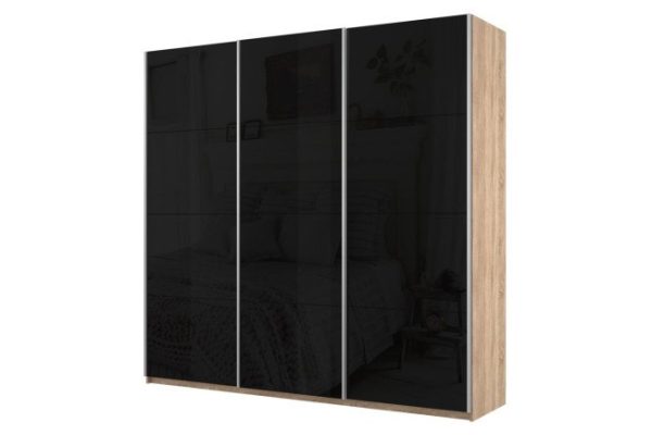7b8d01f793eb4272ebd3f2a4fe647e5d.jpg 3-door wardrobe Cors 210x230 cm, Sonoma, black facade