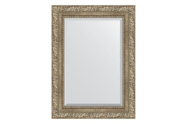 Wall mirror with bevel in a baguette frame EVOFORM vignette antique silver 55x85 cm