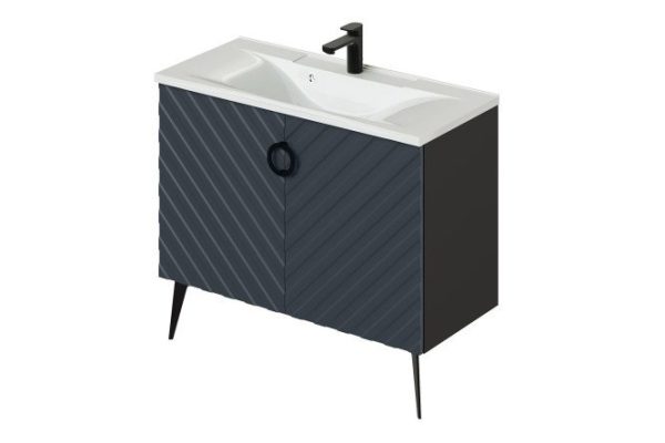 Floor stand Palladio 2.0 98.7 cm, frame color black, facade Marengo soft