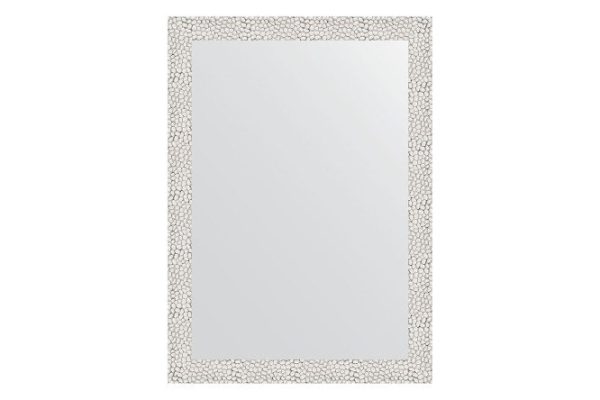 Wall mirror in a baguette frame EVOFORM embossed white 71x91 cm
