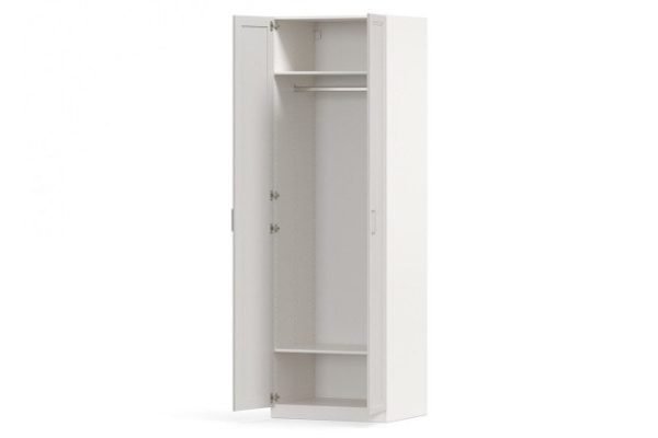 Wardrobe 2-door Oscar Gloria 75x236x60.2 cm, white, gray
