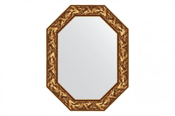 Wall mirror in a baguette frame EVOFORM Polygon BY 7223, Byzantium gold 68x88 cm