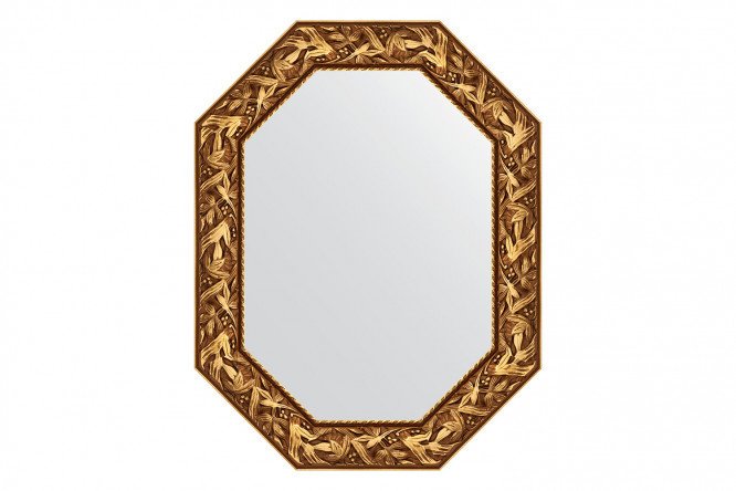Wall mirror in a baguette frame EVOFORM Polygon BY 7223, Byzantium gold 68x88 cm
