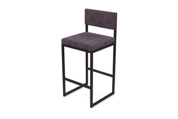 Bar stool Horeca Barnes 40x100x40 cm, upholstery color gray, legs black