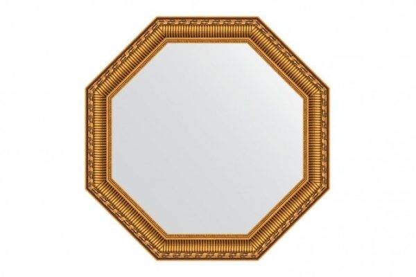 Wall mirror in a baguette frame EVOFORM Octagon BY 3983, golden aqueduct 55x55 cm