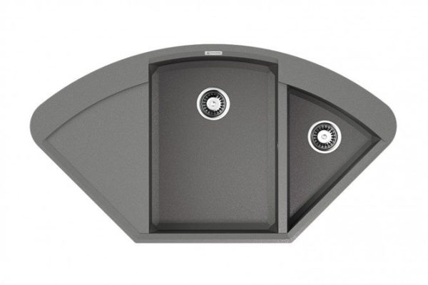 Inset sink with drainer OMOIKIRI Sakaime 105C-GR 4993576, gray 105x57.5x21 cm