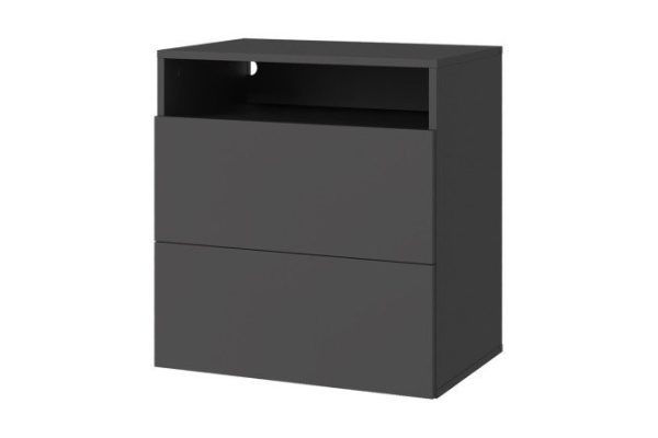 Cabinet Oscar Line 60x64x40 cm, with 2 drawers and a shelf, anthracite