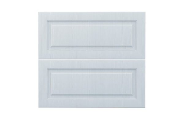 Set of Bella fronts for a floor cabinet with 2 drawers, white wood color