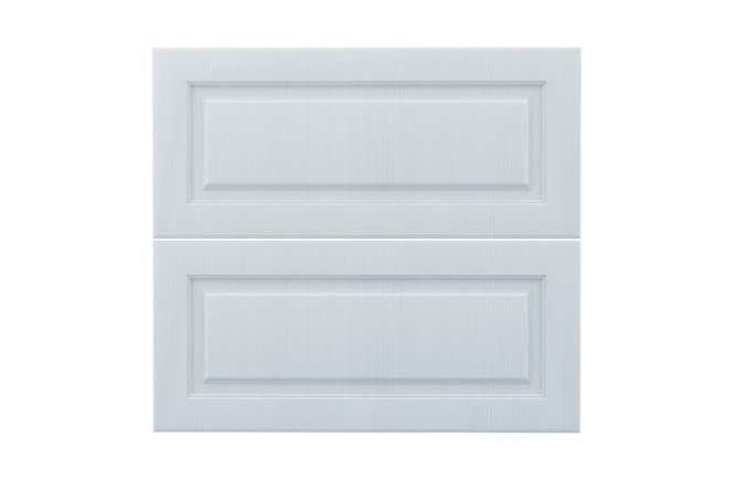 Set of Bella fronts for a floor cabinet with 2 drawers, white wood color