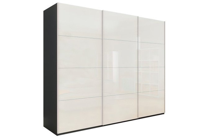 3-door wardrobe Comet 270x240x66 cm, diamond gray, white