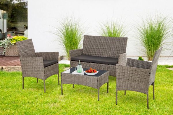 Garden furniture set Hall Rio color black, dark gray (PAMA5173), gray (HY857)