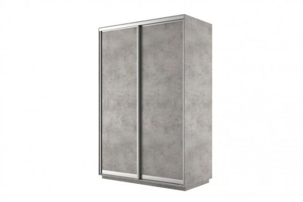 Sliding wardrobe 2-door Slide 140x240x60 cm, light concrete