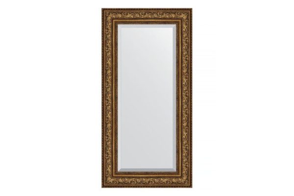 Wall mirror with bevel in a baguette frame EVOFORM vignette aged bronze 70x160 cm from 141 to 200 cm