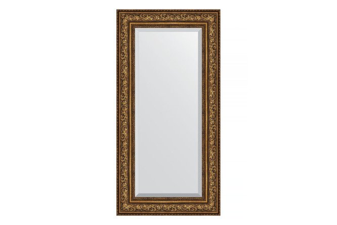 Wall mirror with bevel in a baguette frame EVOFORM vignette aged bronze 70x160 cm from 141 to 200 cm