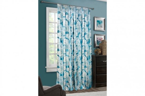 Curtain with Salute ribbon 200x270 cm, 1 piece, blue