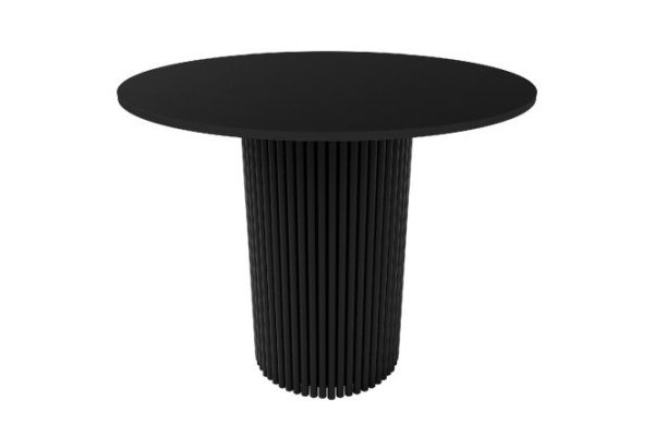 Trubis Wood table with tubular base 90x75x90 cm