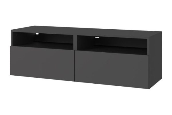 Cabinet Oscar Line 120x40x40 cm, 2 drawers and 2 shelves, anthracite