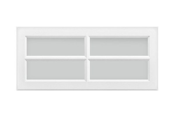 Aurora facade with horizontal cabinet opening with glass 59.6x35.6 cm, soft white snow color, matte