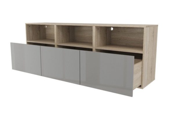 7keu3hbh32thr7xk9g27qfztkhatj1my.jpg Cabinet 3 shelves and 3 drawers Oscar Amika 180x64 with closers, Sonoma oak / dusty gray gloss