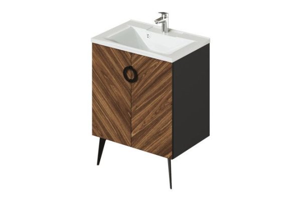 Floor stand Palladio 64.2 cm, frame color bourbon oak, facade color bourbon oak