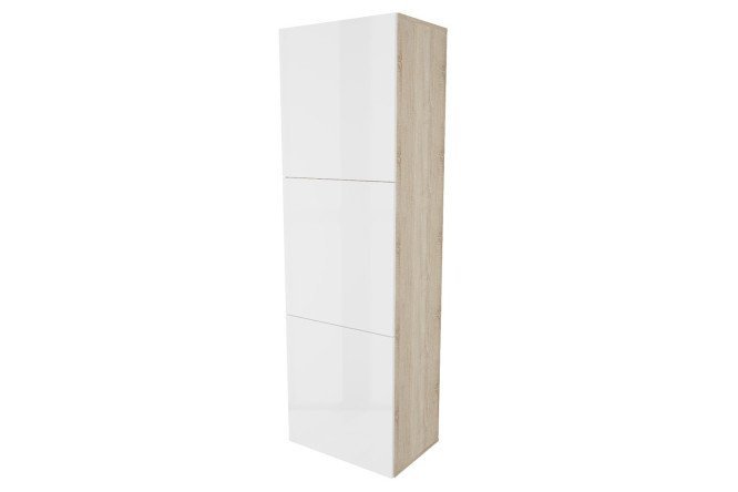 Wardrobe with doors Oscar 60x192 cm, sonoma oak/white gloss