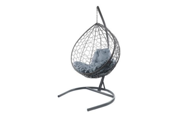 Hanging cocoon chair Drop 72x186x98 cm, base and frame color gray, finishing gray