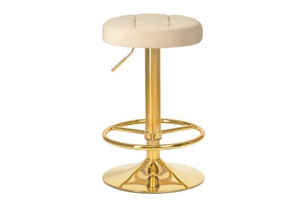 Bar stool DOBRIN Bruno Gold 38.5x61x38.5 cm, beige upholstery, gold legs