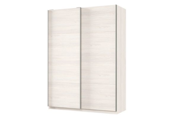 Sliding wardrobe 2-door Praktik 160x220x60 cm, light anchor ash, silver profile