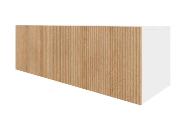 Nightstand Oscar Amelie 120x40 with doors, white / wave Canadian oak