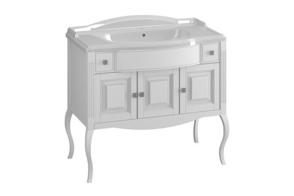 Cabinet OPADIRIS Laura 100 cm, frame color matte white, facade white matte