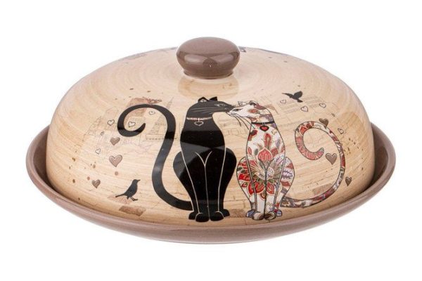 Pancake dish Parisian Cats Ceramics