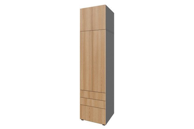 Children's wardrobe Oscar Amelie mini with mezzanine 60x244x56.6 cm