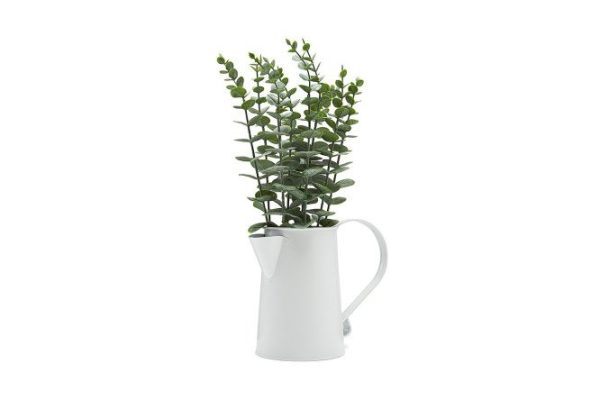 Artificial Eucalyptus plant in a metal jug 20x20 cm