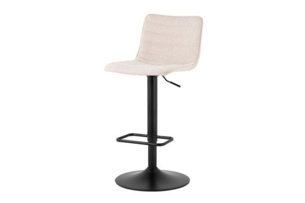 Bar stool Tyler 45x85.5x49.5 cm, upholstery color beige, legs black