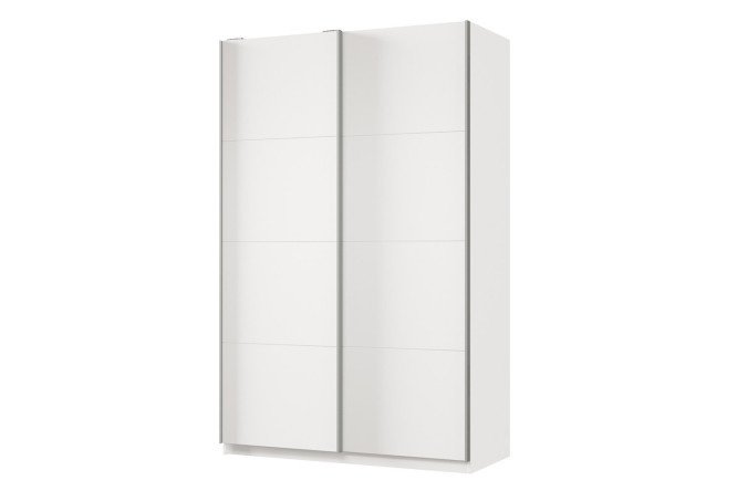Sliding wardrobe 2-door Praktik 140x240x60 cm, white, silver profile