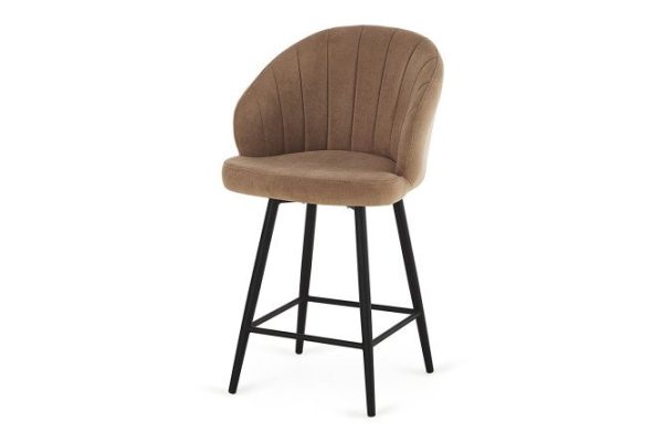 Half-bar chair Camino swivel 56x97.5x57 cm, upholstery color cappuccino, legs black moiré