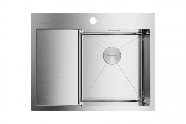 Inset sink with wing OMOIKIRI Akisame 65-IN-R 4973059, stainless steel 65x51x20 cm
