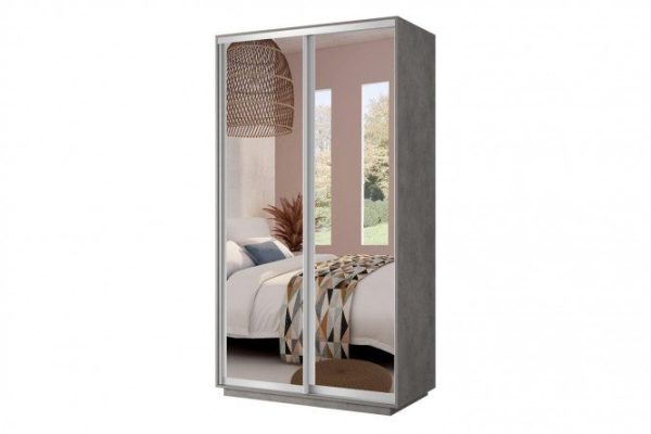 80a41e96283a839b4a26970ee1a37a69.jpg Sliding wardrobe 2-door Slide 120x220x60 cm, light concrete, with two mirrors